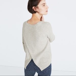 Province Cross-Back Pullover Sweater Grey